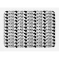thumbnail image 1 of Cat Bath Mat, Monochrome Pattern with Hand Drawn Style Animal Characters Different Cute Mascots, Non-Slip Plush Mat Bathroom Kitchen Laundry Room Decor, 29.5 X 17.5 Inches, Black White, Ambesonne, 1 of 2