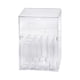 thumbnail image 1 of Organizador de brochas de maquillaje transparente con ranuras, caja de almacenamiento para encimera con tapa para tocador, baño, escritorio y hogar., 1 of 6