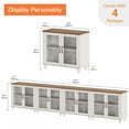 thumbnail image 5 of WAMAPT Sideboard Buffet Cabinets with 8-Glass Door, Kitchen Storage Cabinets, Wood Coffee Bar Tables with Adjustable Shelf, Accent Sideboard Table for Dining Room, Living Room, White (4 PCS), 5 of 7