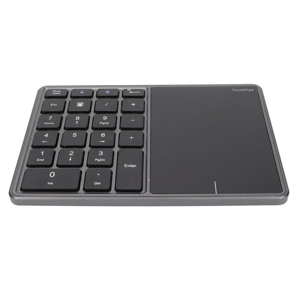 Wireless Numeric Keypad, 7.5 Degree Angle 2 Modes Type C Port Number Keypad For Computer Gray
