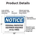 thumbnail image 2 of (2 Pack) Personal Protective Equipment Required At OSHA Notice Sign 10 Inch X 7 Inch Indoor / Outdoor Rust-Free Aluminum Metal Signs for Workplace, Workshop, and Construction Site, Made, 2 of 8