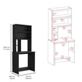 thumbnail image 3 of Computer Desk With Four Shelves, Black , Modern Style Shelves In Finish, 3 of 3