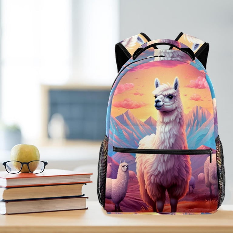 alpaca travel backpack Lightweight Backpack Alpaca School Bag Travel Laptop Daypack for Men Women  Casual Rucksack