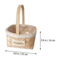thumbnail image 2 of unbranded  Portable Flower Basket Girl Lid Wicker with Liner Pot Vase for Flowers Storage Khaki, 2 of 8