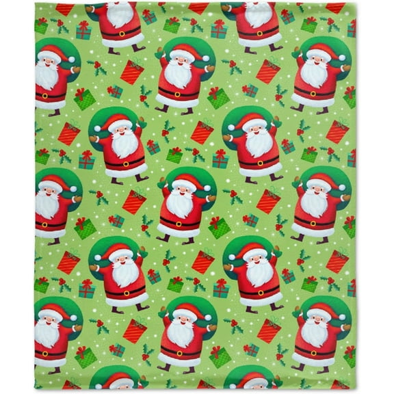 Christmas Santa Blanket Gifts Ultra Soft Cozy Throw Flannel Blanket, Lightweight Fuzzy Fleece Blanket Warm Plush Throw Blankets for Couch, Sofa, Bed, 30"x40" for Baby