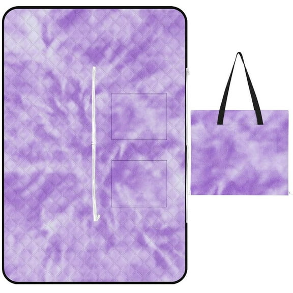 Colorful Tie Dye Vortex Outdoor Picnic Blanket, Foldable Waterproof Beach Mat, Portable Beach Blanket for Beach Camping, Hiking, Family Concerts