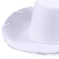 thumbnail image 4 of Xudanell Western Cowboy Hat for Kids Boy Girl Cowboy Cowgirl Dress Up Hat with Buckle Belt (White, 4-10 Years), 4 of 4