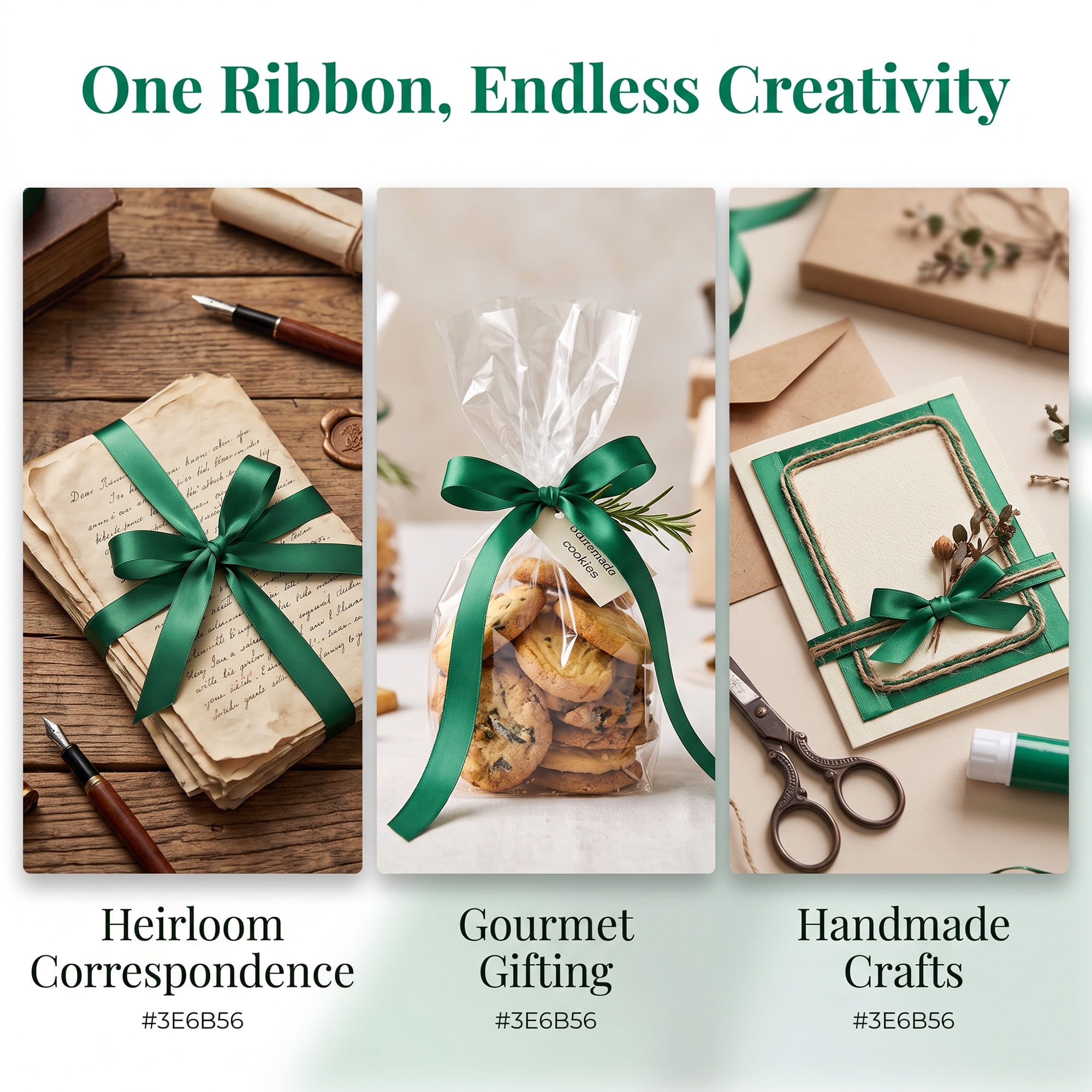 Unique Bargains Metallic Fabric Ribbon for Gift Wrapping and Decoration Green 5.5 Yard
