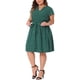 thumbnail image 2 of GRACE & GRANDEUR Vestido de Verano para Mujeres Talla Grande con Mangas Cortas, Escote en V, Vestido Midi Floral 4X Verde Oscuro, 2 of 5