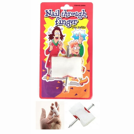 Nail Through Finger Joking Cosplay Horrible Accessories Trick Toy