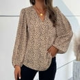 thumbnail image 6 of LEAVINGSUO Long Sleeve Shirts for Women, Fall Womens Tops Fashion Women Casual Printing V-Neck Long Sleeve Loose T-Shirt Blouse Pullover Tops, 6 of 9