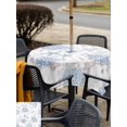 thumbnail image 5 of Outdoor Tablecloth with Umbrella Hole for Patio/Picnic/Party/Camping, Blue Coastal Waterproof Table Cloth Square Cover Washable, Summer Beach Ocean Coral Sea Turtle Starfish (54"x 54"), 5 of 8