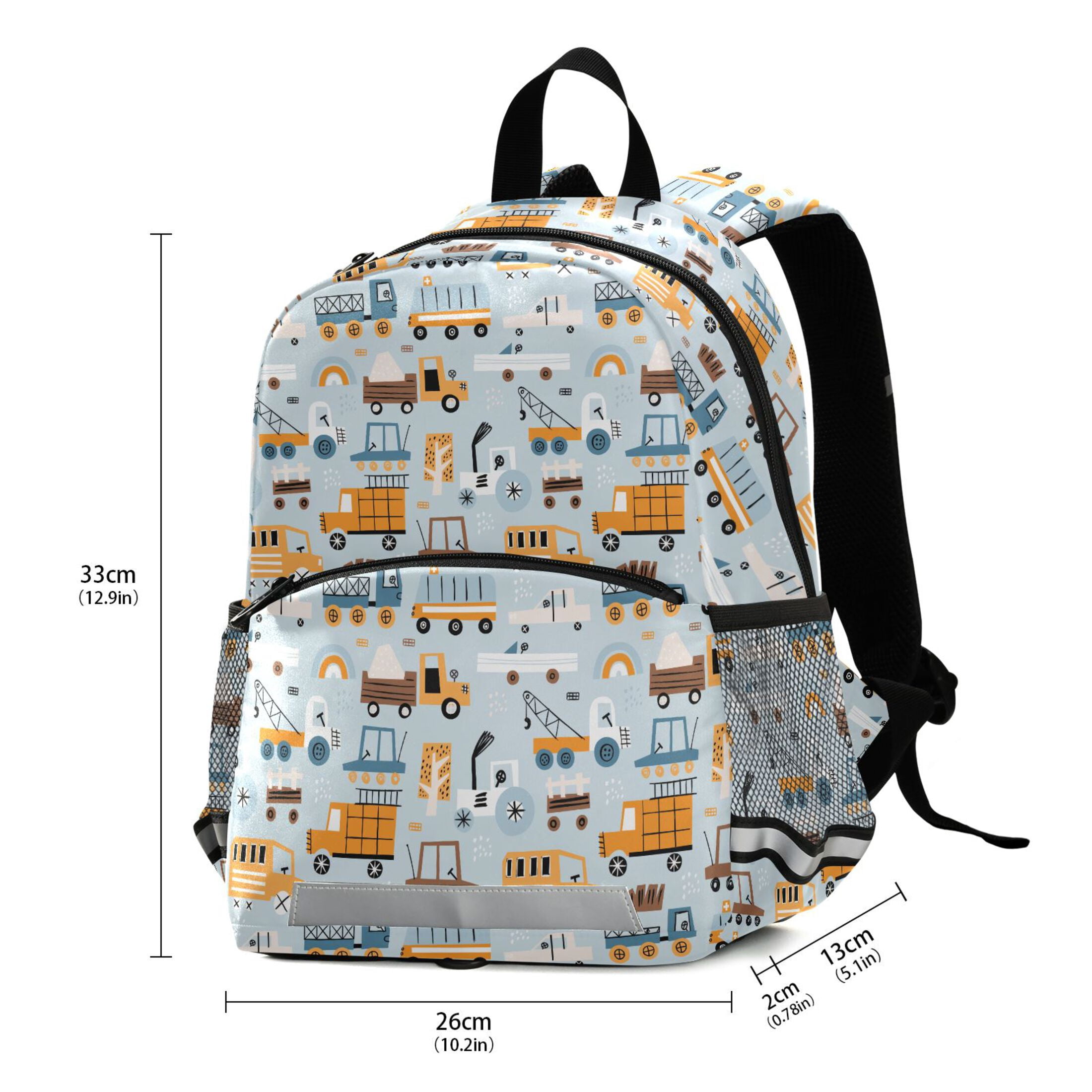 Construction Machines Cars Truck Kids Backpack Toddlers School Bookbag Age 2-6 Children Preschool Bag Boys Girls Kindergarten Daypack