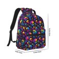 thumbnail image 2 of Yiaed mushroom rainbow color Skull Print School Backpack College Backpack Daypacks for Students High School Spacious and Durable Daypack for Work and Travel-One Size, 2 of 6
