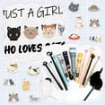 thumbnail image 3 of Set de papelería Seajan de 63 piezas con diseño de gato adorable. Incluye 17 bolígrafos de gel kawaii con diseño de gato, 1 bolsa para bolígrafos con diseño de gato, neceser de viaje para amantes de, 3 of 6