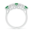 thumbnail image 2 of ANGARA Natural Half Eternity 5 Stone 1.05 ct Emerald & Diamond Wedding Band in 925 Sterling Silver for Women (Size-4.5mm) | May Birthstone, Anniversary, Jewelry Gift for Women | Natural Emerald Ring, 2 of 10