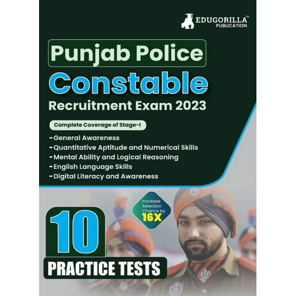 Punjab Police Constable Exam 2023 (Male & Female) - 10 Full Length Practice Mock Tests with Free Access to Online Tests, (Paperback)
