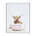 thumbnail image 2 of Amy Peterson Highland Cow in Cottage Rose Bath 16" x 20" Framed Canvas Art Print by Design Ovation, 2 of 10