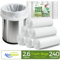 Nextation Small Trash Bags, 2.6 Gallon, 240 Count, Flat Top, Leak-Proof & Durable, Ideal for Bathroom, Bedroom, Office Use