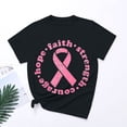thumbnail image 4 of T-shirt à Manches Courtes Imprimé Lettres Col Rond Cancer du Sein Décontracté à la Mode pour Femmes Taille 4, 4 of 4