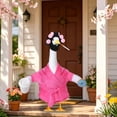 thumbnail image 4 of Ccwuwei Porch Goose Clothes, UV Resistant Festive Goose Clothes Set for 23 inch Porch Goose, Garden Statue Clothing Accessory, Outdoor Lawn Ornament Dress Up - Pink, 4 of 7