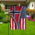 thumbnail image 4 of Zipper Flag American Show Norwegian Flag USA Norway Patriotic Root House Flag, Double-Sided Decorative Outdoor Flag, Patriotic Polyester Yard Flag 29.5 x 39.5 in, 4 of 5