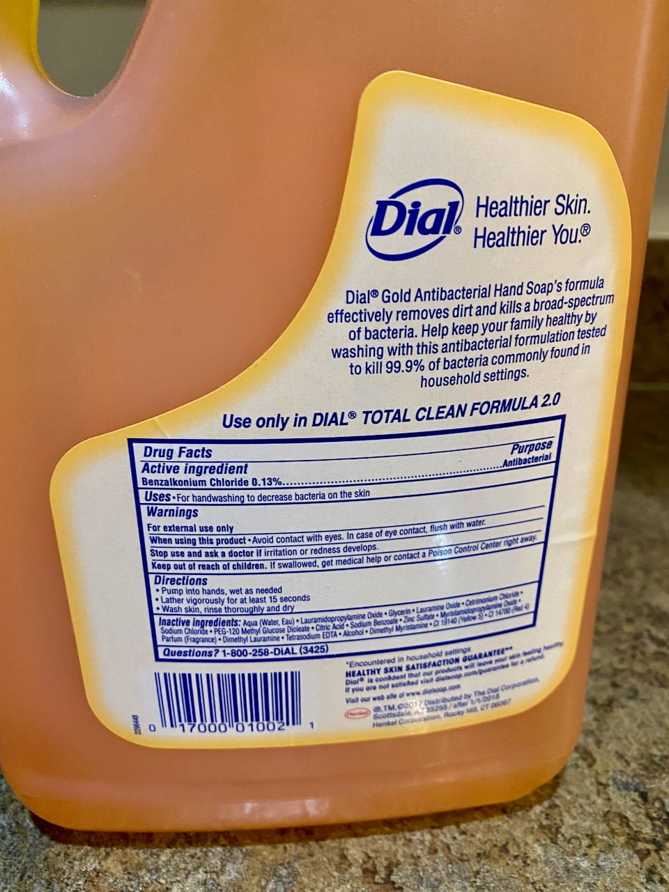 Dial Antibacterial Liquid Hand Soap Gold 1 Gallon Wash Walmart