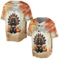 thumbnail image 3 of Happy Thanksgiving Cocker Spaniel Turkey Costume Pumpkins Autumn Leaves All Over Print 3D Baseball Shirt Cockers Dog Lover Gifts Softball Sport - 13014, 3 of 6