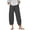 Grey, variant on Huesdet Linen Capris for Women Casual Summer Capri Pants Drawstring Elastic Waist Pants Loose Fit Cropped Pants with Pockets(White,3XL)