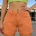 thumbnail image 6 of Aellinatey High Waist Distressed Denims Shorts With Cuffed Detail For Women Casual Wear, 6 of 20