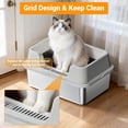 thumbnail image 6 of Studyset Stainless Steel Cat Litter Box, High Sided, Non-Stick, Odor Resistant Metal Litter Pan for Multiple Cats, Anti-Urine Leakage, Easy to Clean, Non-Slip Base, 6 of 7