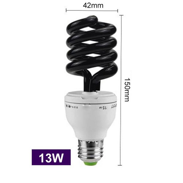 Bombillas de luz ultravioleta negra, lámpara de detección fluorescente, 13W-40W, UV, E27, 220V, 12V, espiral, BLB, CFL, insecticida, moscas, mosquitos