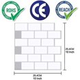thumbnail image 5 of piezas de pegatinas 3D para azulejos, pegatinas de pared, azulejos de metro autoadhesivos impermeables, protector contra salpicaduras de cocina adhesivo, pegatinas de pared de ladrillo 3D para baño, 25,4 x 25,4 cm (blanco y plateado) Vhermosa BST3076014, 5 of 5