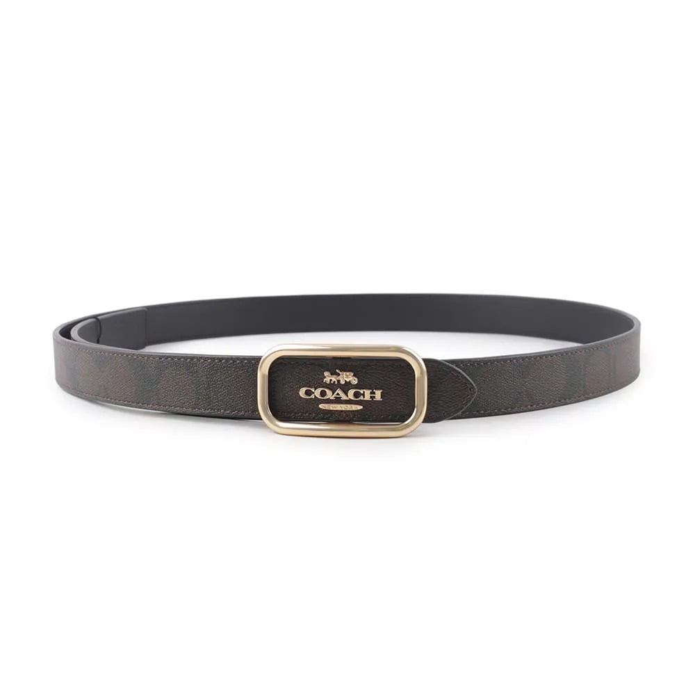 NWT Coach Women\'s Morgan Rectangle Buckle Belt  Size MnCE971 Brown/Black COACH® Outlet | Morgan Rectangle Buckle Belt, 25 Mm main image 4