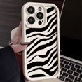 thumbnail image 2 of Zebra Striped Pattern Soft Case For iPhone 16 15 14 Pro Max 15 16 Plus 13 12 Pro 11 Candy Color Shockproof Silicone Phone Cover Hot Pink For iPhone 16 Plus, 2 of 6