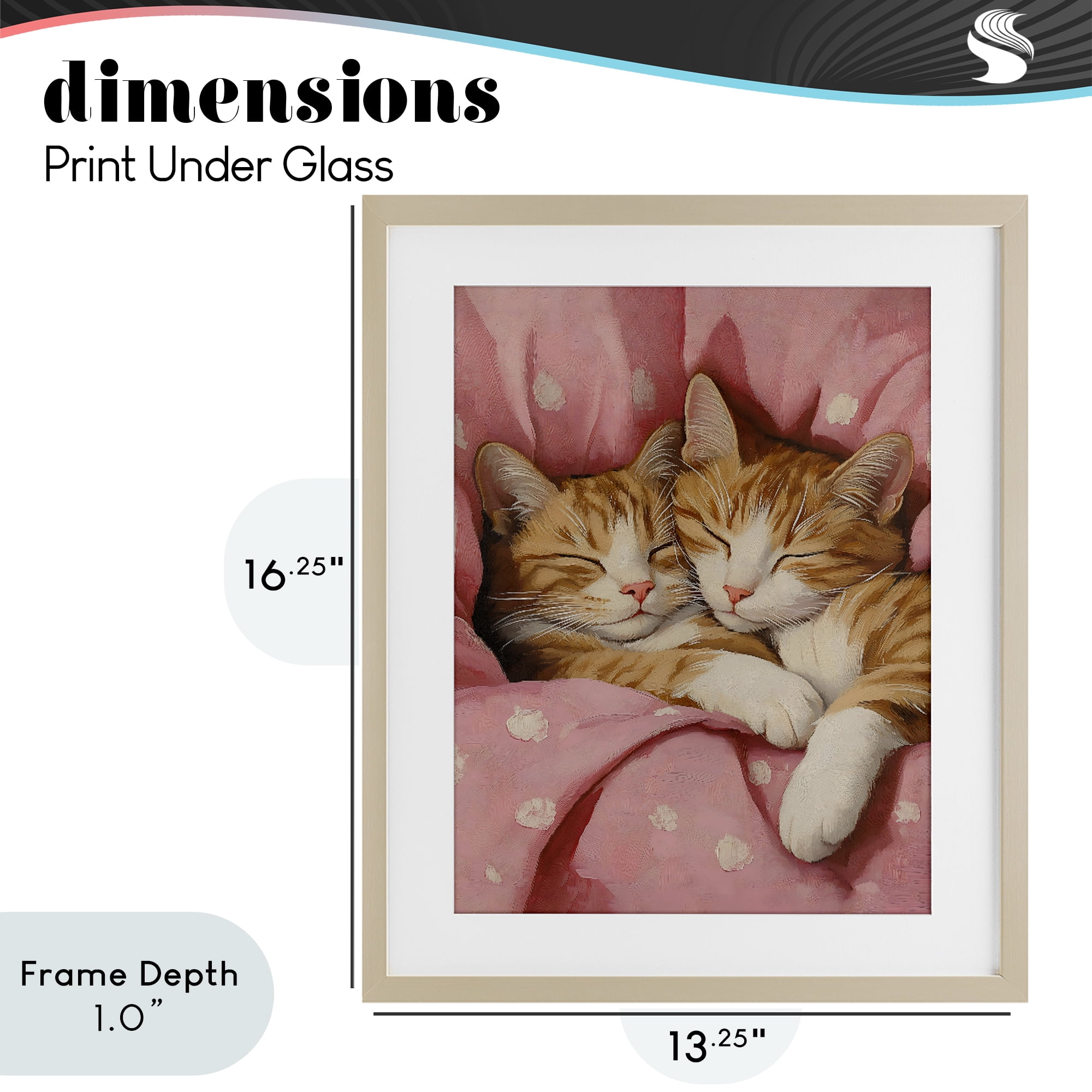 Stupell Industries Sleeping Orange Cats Embrace Birch Framed Print Under Glass, design by The Prints Vibe