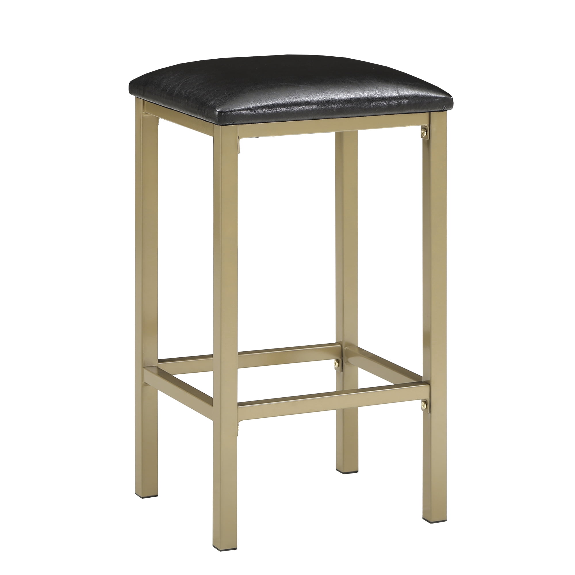 Weston Home Harper Counter Height Metal Table Table with Faux Marble Top and 2 Stools, Multiple Finishes