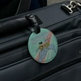 thumbnail image 5 of Wonder Woman My Other Ride is Invisible Round Leather Luggage Card Suitcase Carry-On ID Tag, 5 of 6