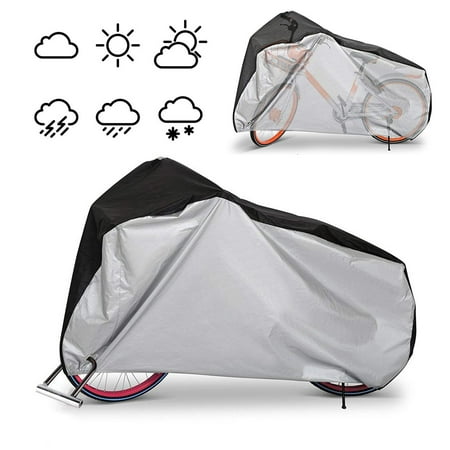 Bicycle Cover, EEEkit Waterproof Dustproof 210T Nylon Bicycle Outdoor Rain Dust Protector with Carry Bag for Any Kinds of Bikes, Sliver