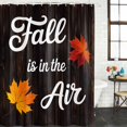 thumbnail image 2 of Fall Maple Shower Curtain, Waterproof Shower Curtains for Bathroom, Thanksgiving Leaves Farmhouse Brown Wood Plank Washable Fabric Bathtub Curtain Set Bath Decor with 12 Hooks 72"x78", 2 of 8