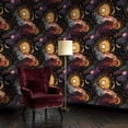 thumbnail image 2 of Boho Peel and Stick Wallpaper Celestial Art Mystical Moons Stars Deep Sapphire Hues 17.7in x 9.8ft Self Adhesive Removable Wall Paper Renter Friendly Wall Covering for Bedroom Nursery Cabinet, 2 of 8