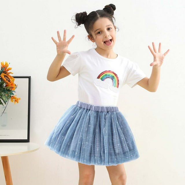 Mefallenssiah Robe de Princesse en Tulle Brodée Couleur Unie pour Filles Tout-Petits