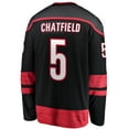 thumbnail image 3 of Men's Fanatics Jalen Chatfield Black Carolina Hurricanes Home Premier Breakaway Player Jersey, 3 of 3