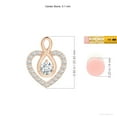 thumbnail image 3 of Angara Natural Diamond Necklace - Diamond Heart Pendant with Infinity Loop in 14K Rose Gold for Women, 3 of 8