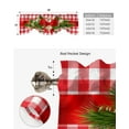 thumbnail image 6 of Christmas Red Plaid Bow Window Curtain Living Room Kitchen Cabinet Tie-up Valance Curtain Rod Pocket Valance, 6 of 6