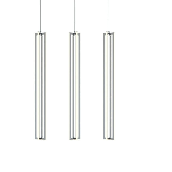 AFX Cass 3 Light Medium Linear Pendant Satin Nickel Satin Nickel