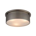 thumbnail image 1 of 14 Three Light Flush Mount  Black Nickel Finish With Frosted Glass-Ceiling -, 1 of 2