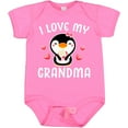 thumbnail image 3 of Inktastic I Love My Grandma with Cute Penguin and Hearts Girls Baby Bodysuit, 3 of 5