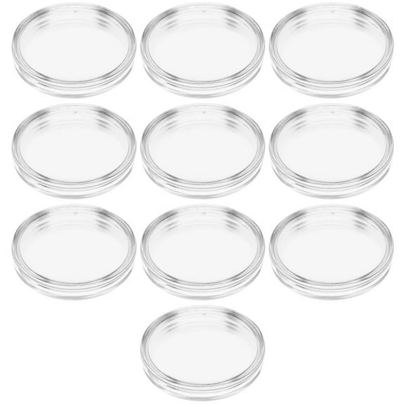 10 pcs Small round transparent plastic coin capsules box 26mm