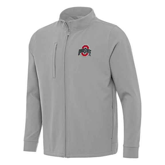 Men's Antigua Gray Ohio State Buckeyes Regard Full-Zip Jacket